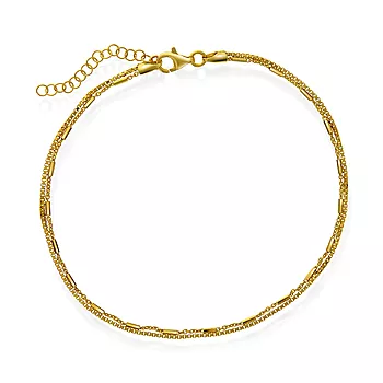 Pan Jewelry, Ankelkjede i forgylt sølv, 25 cm