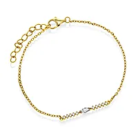 Pan Jewelry, Armbånd i forgylt 925 sølv med hvit zirkonia