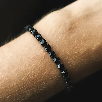 Bilde nummer 4 av Alexander, Armbånd i stål med sort zirkonia