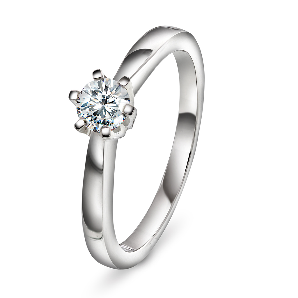 Olivia diamantring i 585 hvitt gull 0,30 ct