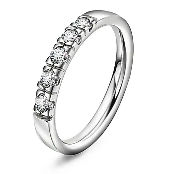 Pan Jewelry, Lady alliansering i 585 hvitt gull med diamant 0,35 ct TWSI