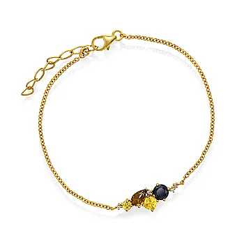 Pan Jewelry, Armbånd i forgylt 925 sølv med gylne zirkonia