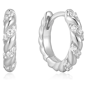 Øreringer i 925 sølv med zirkonia