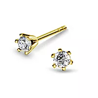 Olivia øredobber i 585 gult gull med diamant 0,30 ct