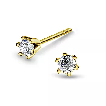 Olivia øredobber i 585 gult gull med diamant 0,30 ct