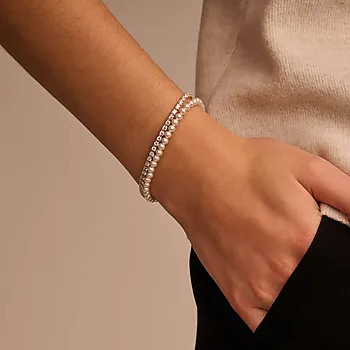 Bilde nummer 2 av Armbånd i 925 sølv med swarowski perler