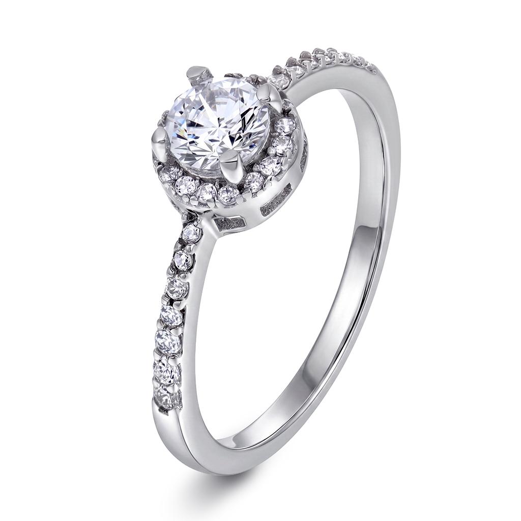Eternal Halo ring i 925 sølv med zirkonia, størrelse Eternal Halo ring i 925 sølv med zirkonia, Str. 54