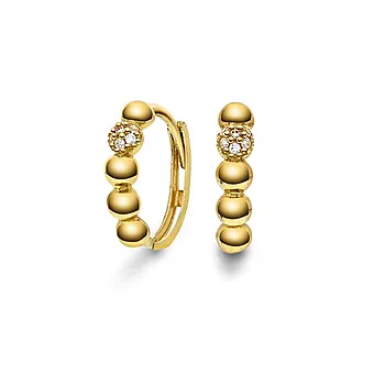 Pan Jewelry, Øreringer i 585 gult gull med zirkonia