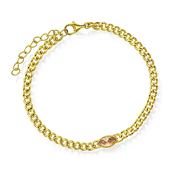 Pan Jewelry, Rio Radiance armbånd i forgylt 925 sølv med champagne zirkonia