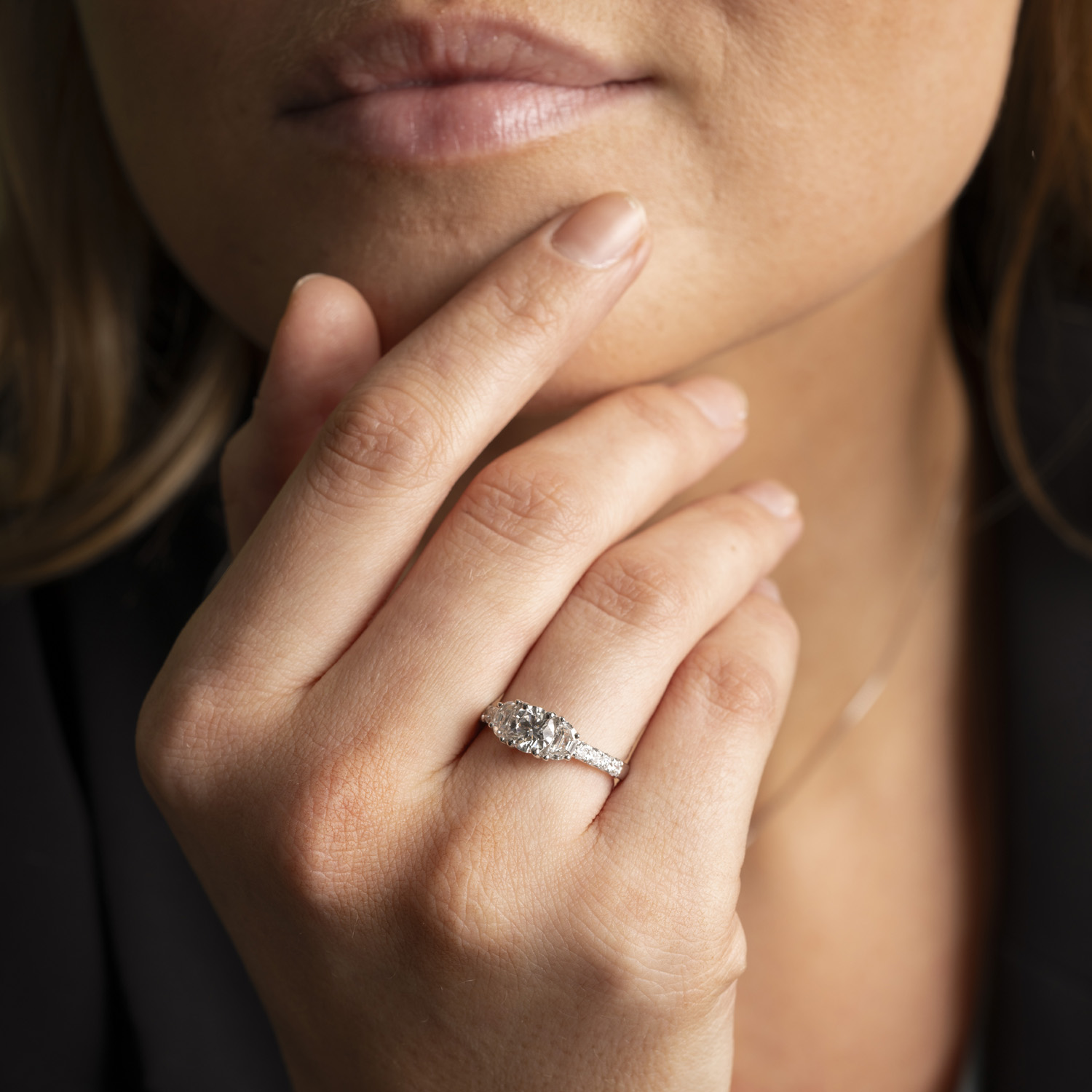 Bilde nummer 2 av Gems by Gulldia, Ring i 585 hvitt gull med LAB diamanter 1,55 ct TWSI