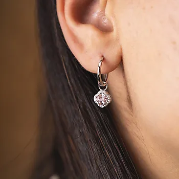 Bilde nummer 3 av Pan Jewelry, Ivy øreringer i 925 sølv med rosa zirkonia