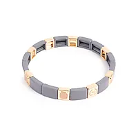 Armbånd i messing med denimfarget emailje