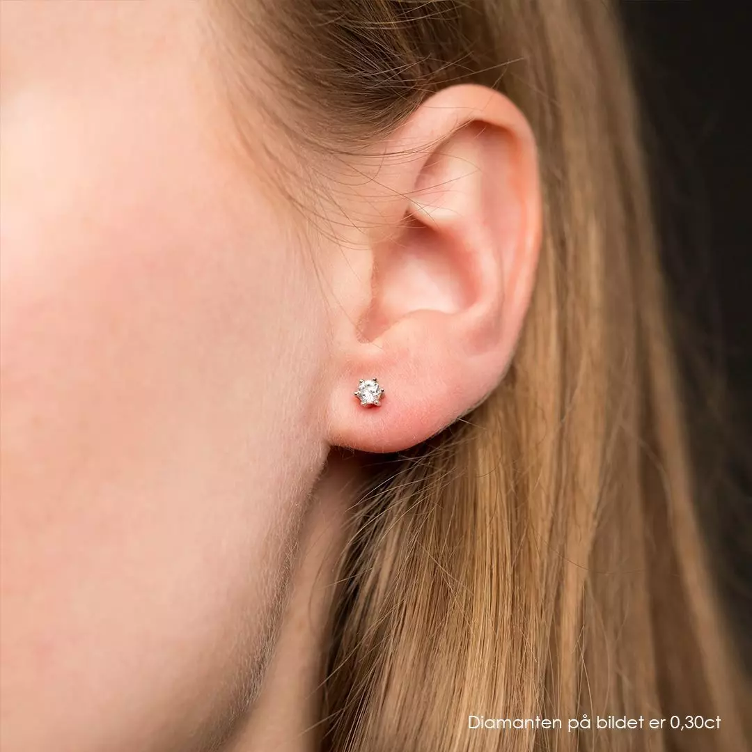 Bilde nummer 2 av Pan Jewelry, Ingrid enstensøredobber i 585 hvitt gull 0,30 ct