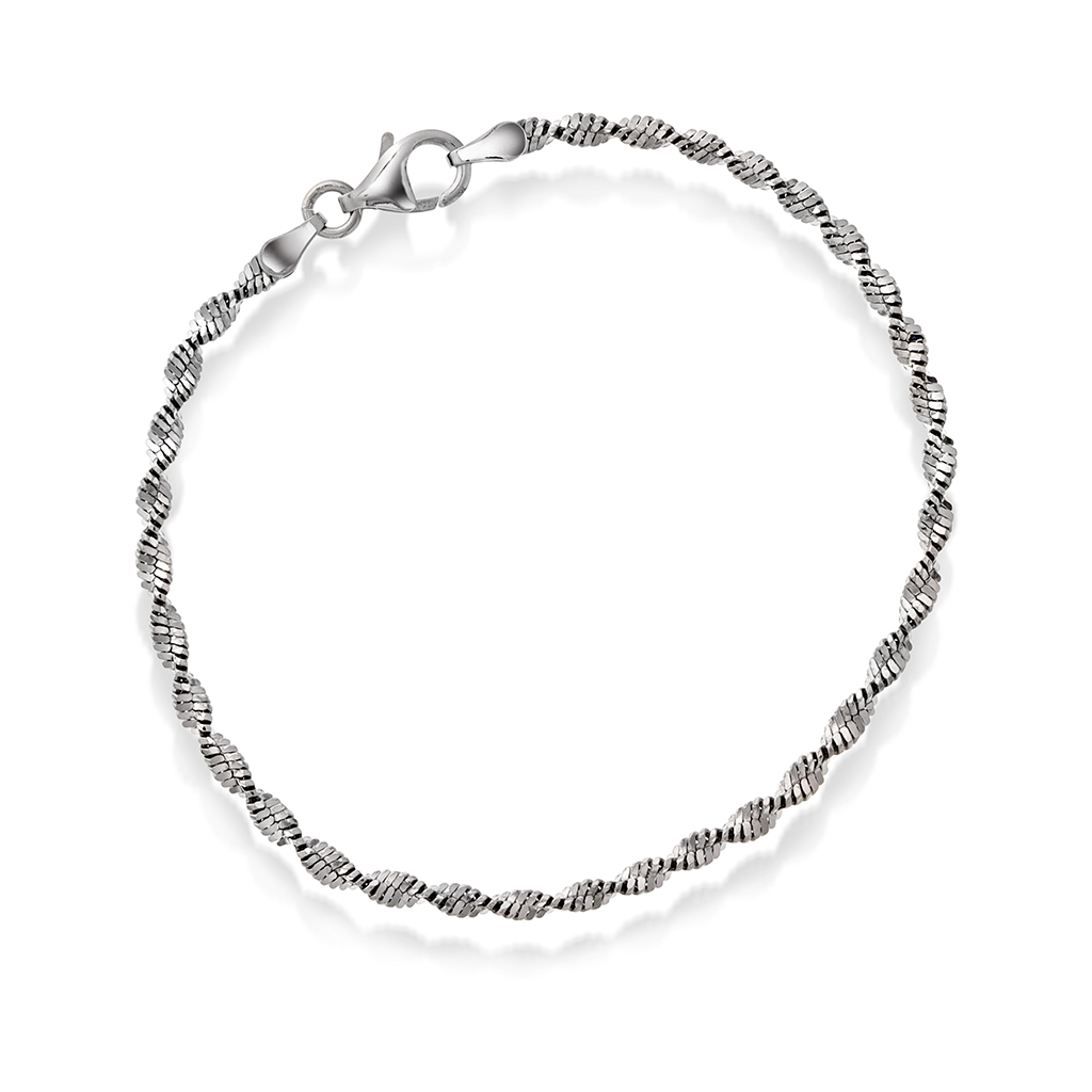 Armbånd i rodinert 925 sølv 19 cm