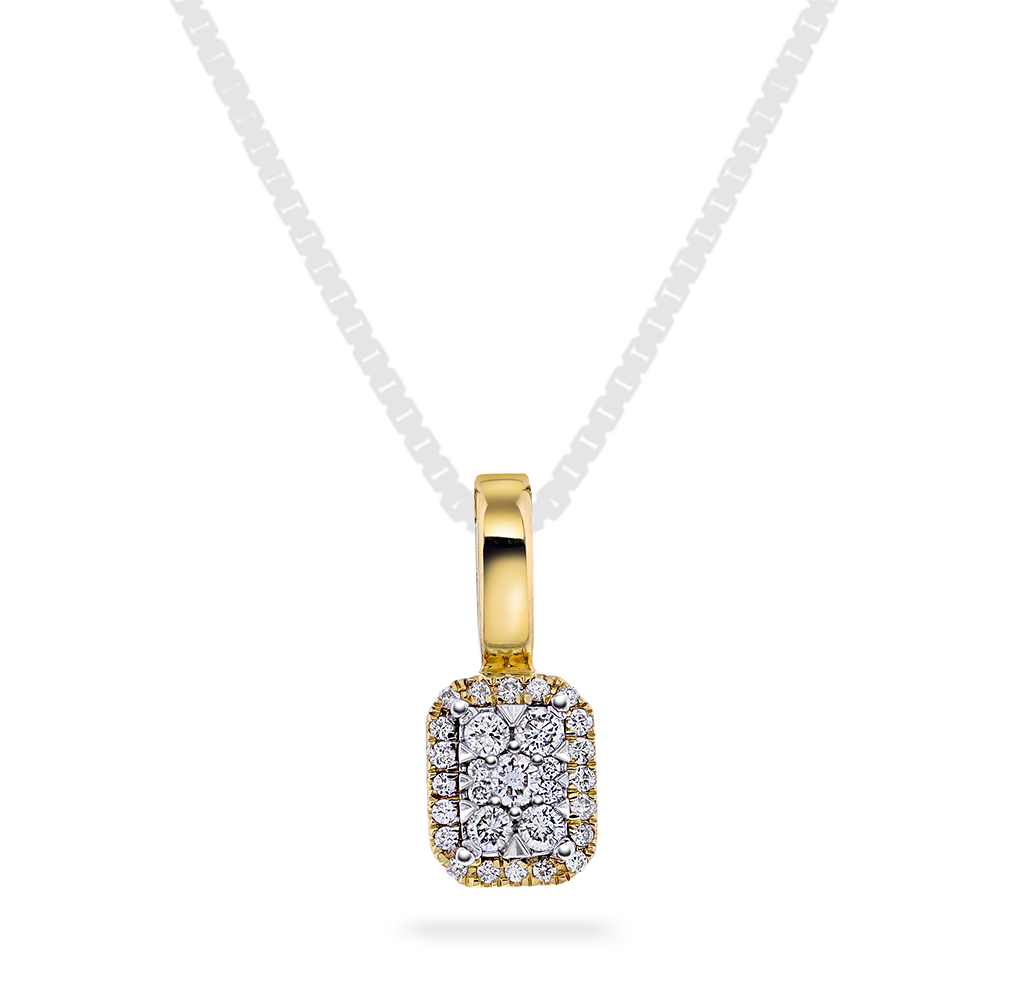 Pan Jewelry, Anheng i 585 gult gull med diamanter 0,15 ct