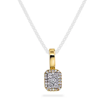Pan Jewelry, Anheng i 585 gult gull med diamanter 0,15 ct