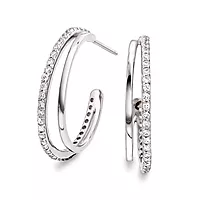 Pan Jewelry, Øreringer i 925 sølv med zirkonia