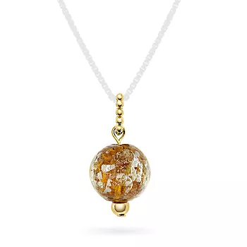 Pan Jewelry, Anheng i 925 forgylt sølv med brun glasskule