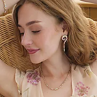 Bilde nummer 2 av Sweet Droplets kjede i forgylt i messing med krystall