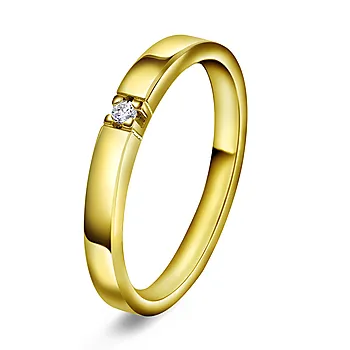 Sonja alliansering i 585 gult gull med 0,03 ct TWVS