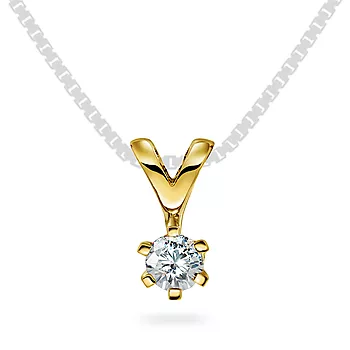 Olivia anheng i 585 gult gull med diamant 0,25 ct