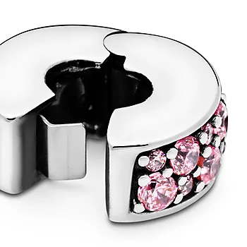 Bilde nummer 3 av Pandora Moments, Klemmecharm i 925 sølv med rosa zirkonia