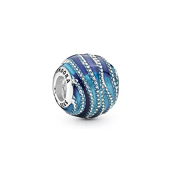 Bilde nummer 4 av Pandora Moments, Charm i 925 sølv med blå virvler