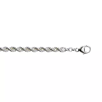 Pan Jewelry, Cordel armbånd i 925 sølv 4,1 mm, 19 cm