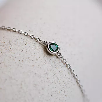 Bilde nummer 2 av Pan Jewelry, Armbånd i 925 sølv med grønn zirkonia