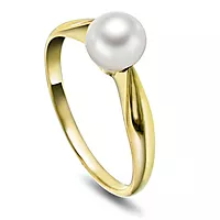 Pan Jewelry, Ring i 585 gult gull med kultivert ferskvannsperle