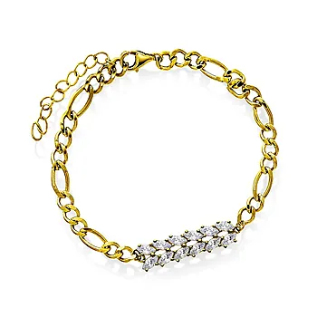 Crown armbånd i 925 forgylt sølv