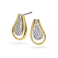 Pan Jewelry, Øredobber i 925 forgylt sølv med zirkonia