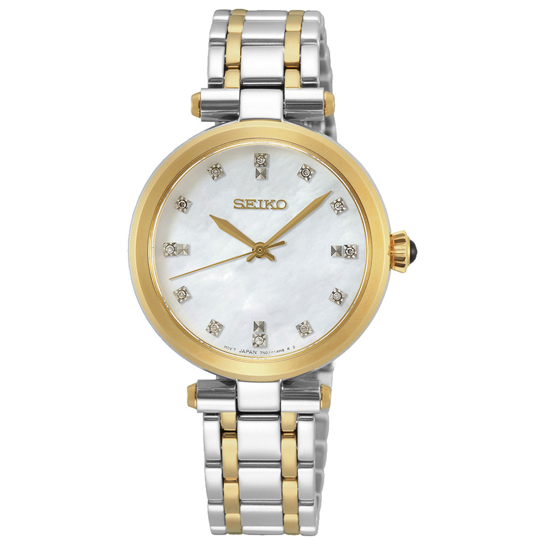 Seiko, Basic dameklokke med diamanter og stållenke