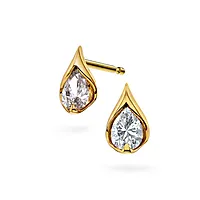 Diamantøredobber i 585 gult gull 0,14 ct