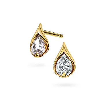 Diamantøredobber i 585 gult gull 0,14 ct
