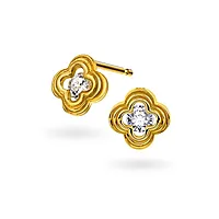 Øredobber i 585 gult gull med zirkonia