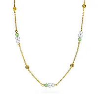 Fairy smykke i 925 forgylt sølv med grønn zirkonia