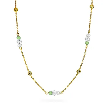 Fairy smykke i 925 forgylt sølv med grønn zirkonia