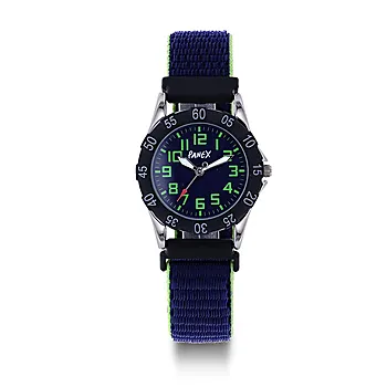 Barneklokke med blå borrelåsrem