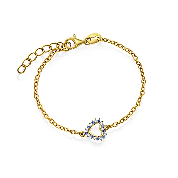 Armbånd til barn i 925 forgylt sølv med hjerte