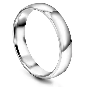 Giftering i 585 hvitt gull | 4 mm bredde