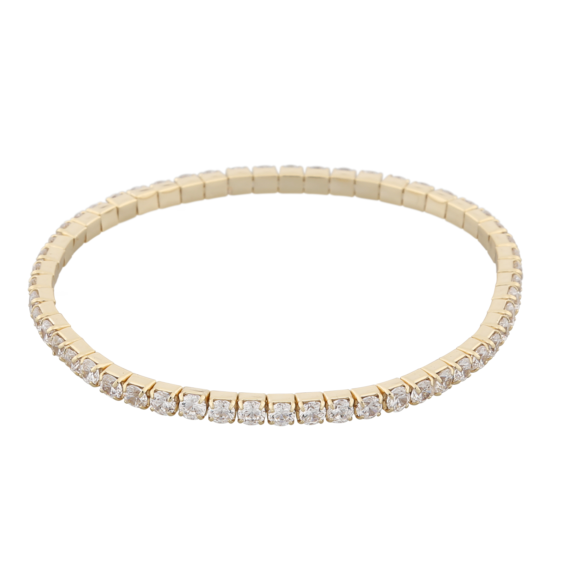 Snö of Sweden, Meadow armbånd i forgylt messing med hvite zirkonia, M/L