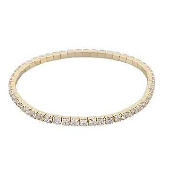 Snö of Sweden, Meadow armbånd i forgylt messing med hvite zirkonia, M/L