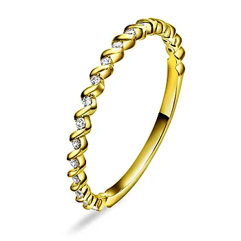 Lyslinje ring i 925 forgylt sølv