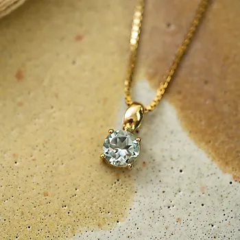 Bilde nummer 4 av Pan Jewelry, Anheng i 585 gult gull med blå topas