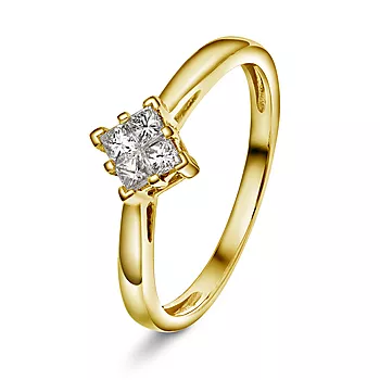 Pan Jewelry, Diamantring i 585 gult gull 0,20 ct