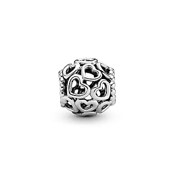 Pandora Moments, Charm i 925 sølv med hjerter