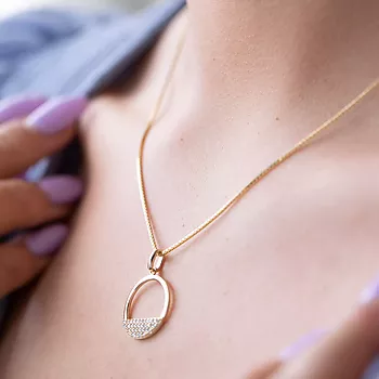 Bilde nummer 3 av Pan Jewelry, Smykkesett i 925 forgylt sølv med zirkonia og sirkel