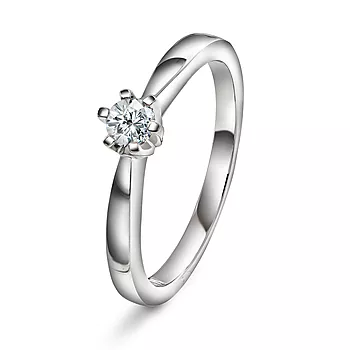 Olivia diamantring i 585 hvitt gull 0,15 ct