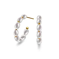 Engledråper øreringer i 925 forgylt sølv med ferskvannsperler